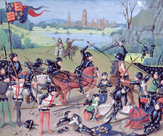 Bataille d'Azincourt - miniature du XVe siècle